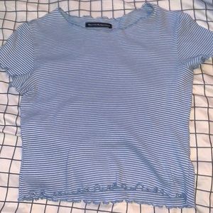 brandy melville blue and white striped crop top